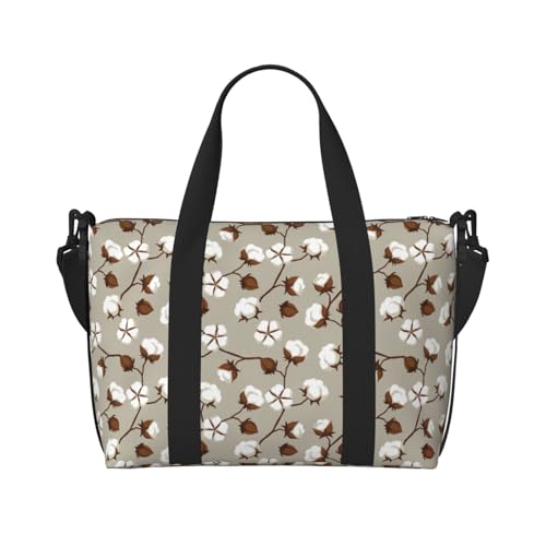 Cotton Tree Large Laptop Tote Travel Work Bag For Women Men Gym Beach Bag For Women Crossbody Carry On Shoulder Bag With Compartments Zipper,Overnight Weekender Bags