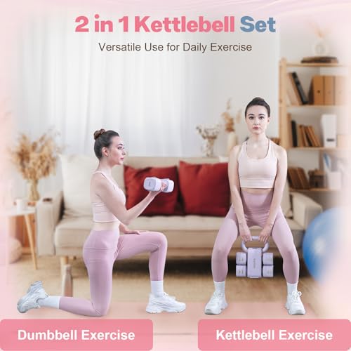 Image of kisnbld Adjustable Dumbbell Set of 2, 4 in 1 Free Weights Dumbbells Set for Women with Fast Adjustment, Each 2lb 3lb 4lb 5lb Hand Weights Set for Home Gym & Outdoor Exercise Training