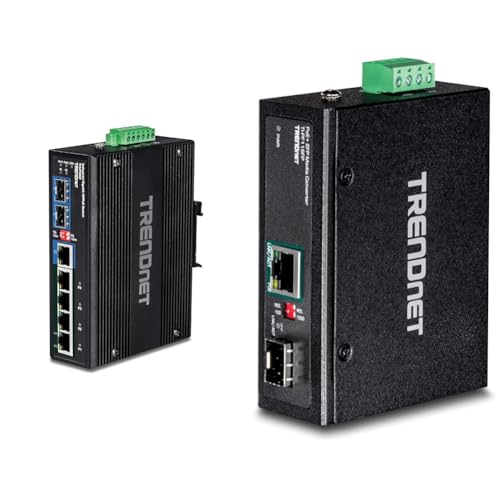 Image of TRENDnet 6-Port Gigabit PoE++ Switch and SFP to Gigabit PoE+ Media Converter Bundle