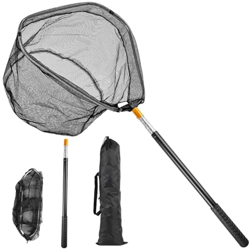 Épuisette de pêche télescopique pliable de 130 cm...