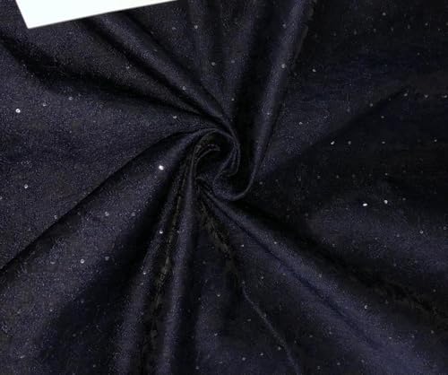 Tissu brocart de soie jacquard bleu marine pour vêtement structuré