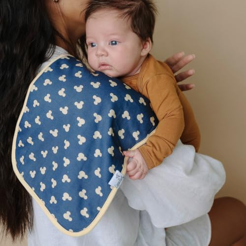 Image of Copper Pearl Baby Burp Cloth Large 21''x10'' Size Premium Absorbent Triple Layer 3-Pack Gift Set Mickey Mouse & Friends