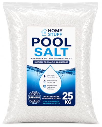 Home Stuff Pool Salt High Purity Fast Dissolving Swimming Pool Salt for Salt Chlorinator Systems (25kg)
