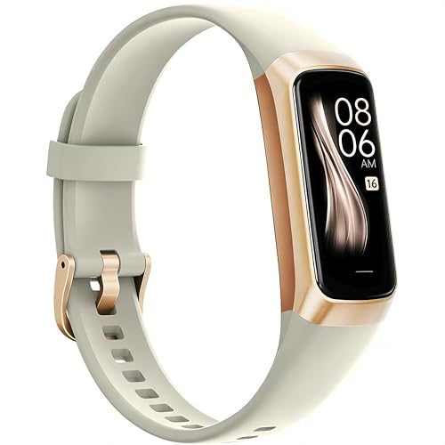 Image of Fitness Tracker,2025 Smart Watch with Blood Pressure Heart Rate & Sleep Monitor IP67 Waterproof Step Calorie Counter Pedometer Fitness Activity Watch for Men Women Android iOS Phone (Vanilla White)