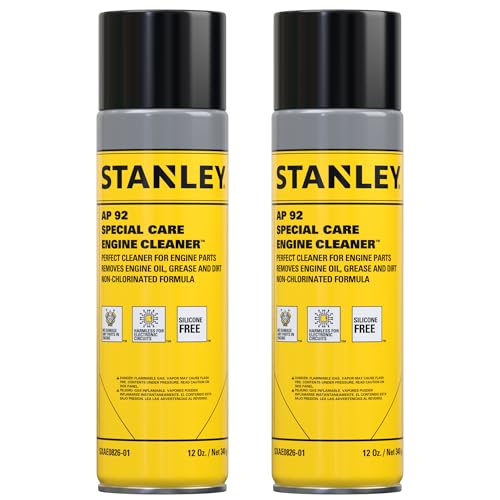 STANLEY AP 92 Engine Cleaner Spray - 12x12 Fl. oz., Automotive Degreaser Spray,Use for Tight Spaces, Non-corrosive - 2 Pack