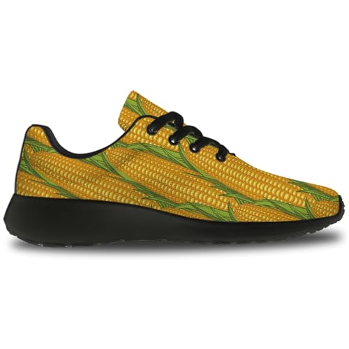 Women's Men's Funny Corn Print Shoes Athletic Tennis Running Shoes Walking Sneakers Gifts for Boyfriend Girlfriend 6