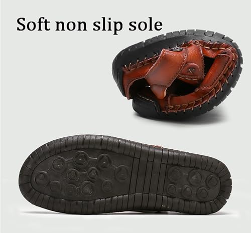 Mens Walking Sandals Men Leather Sandals Men's Hiking Athletic Water Shoes Outdoor Summer4
