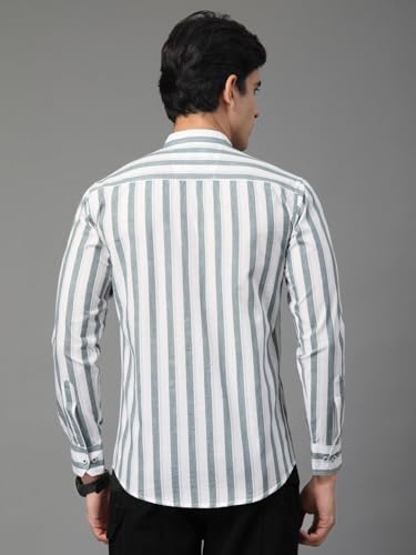 Image of Majestic Man Men's Pure Cotton Mandarin Collar Slim Fit Casual Shirt