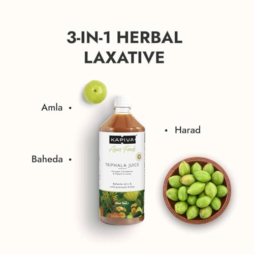 Image of Kapiva Triphala Juice | 100% Ayurvedic | Relieves Constipation & Improves Digestion | No Added Sugar, 1L (Pack of 2)