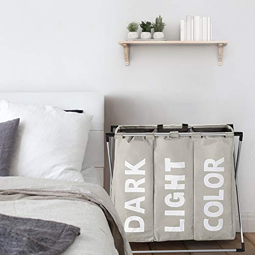 Rieeyrslza Cesto della Biancheria 3 Scomparti 102L...