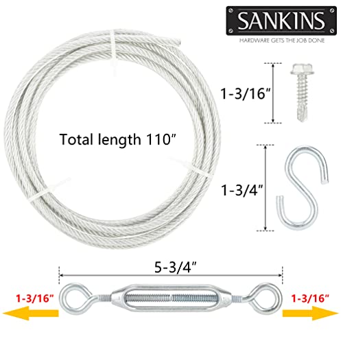Image of Anti-Sag Gate Kits for Wooden Fence, Steel in Zinc, Anti-Sagging Gate Support Cable Kit Hardware, Gate Sag Frame Kit Hardware for Wooden Fence, Wood Gate Door Repair Kit for Outdoor, 1 Pack
