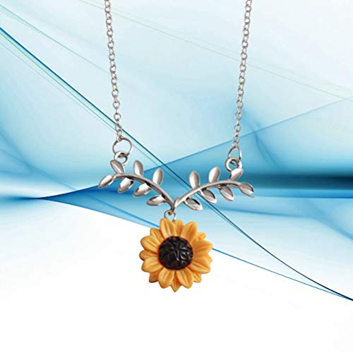 Colar de corrente de girassol FENICAL com pingente de liga e gargantilha para mulheres e meninas (pr