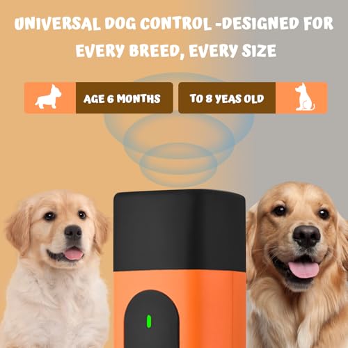Efymosce Antibell Ultraschall Gerät, Ruhemeister Hund, Handgerät Anti Bell Gerät Hunde mit LED, Hundetrainings Antibell für Hunde für Meisten Hunde im Innen und Außenbereich (B)