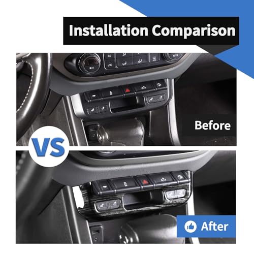 Voodonala Emergency Light Switch Panel Cover Trim Compatible with Chevy Colorado/GMC-Canyon 2014-2022, Black Wood Grain by Voodonala - Used condition - Image 2