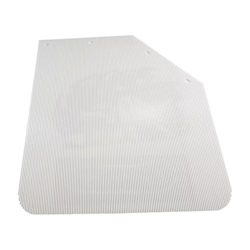 Image of Pair White 24 inch x 24 inch Angled Mud Flaps with Fun Truck Pattern Semi Truck Splash Guard 1 /5 inch Thick Polymer