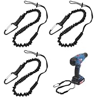 3 Stück Werkzeugsicherung Lanyard, Werkzeug Fallschutz mit Karabiner, Einziehbares Elastisches Werkzeug Schlüsselband 50cm-120cm für Den BAU, Arbeiten In der HöHe, Klettern, Professionelle Reinigung