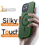 CANSHN Magnetyczne Etui kompatybilne z iPhone 11, Półprzezroczyste Matowe Wstrząsoodporne 6,1 cala - Głęboka Zieleń