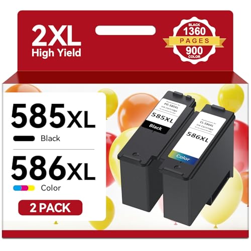 PG-585XL / CL-586XL Druckerpatronen Multipack Kompatibel mit Canon Druckerpatronen 585 586 Hohe Reichweite bis zu 2.260 Seiten für PIXMA TS7650i TS7550i TS7640i TS7740i TS4150i TS6550i TS7750i