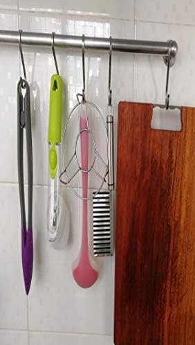 MONFISH S Shaped hooks stainless steel Hanging Hook 20 pack for kitchen bathroom