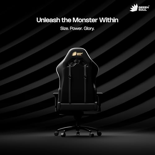 Image of Green Soul Monster Ultimate Series T| Multi-Functional Ergonomic Gaming & Office Chair|Premium Spandex & PU Leather Fabric | Adjustable Neck, Lumbar Pillow | 4D Adjustable Armrests (Black White)