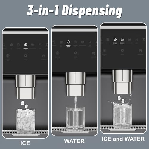 Image of Nugget Ice Maker Countertop with 7Lbs Storage, Ice /Water /Ice & Water Optional, 90Lbs /24H Pellet Crushed Chewable Ice Machine Stainless Steels with Self-Cleaning for Home Office Kitchen Party RV