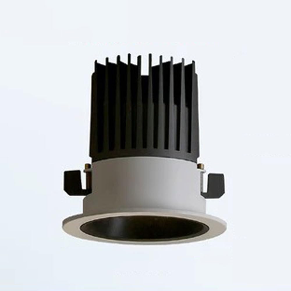 Reflektor wpuszczany 15W/18W/24W COB z powłoką przeciwodblaskową, lampa sufitowa do centrum handlowego Hotel Lobby Club Mall(Black(3000K warm light),24W)