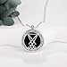 CUPENDA Satanic Necklace Sterling Silver Black Agate Satanic Pendant Jewelry for Women