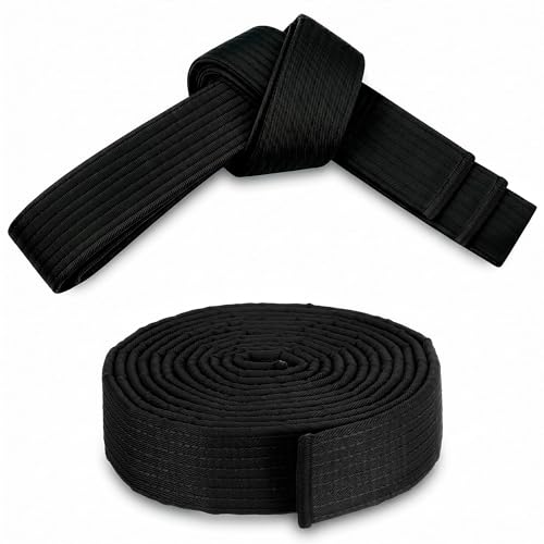 MYCRITEE Taekwondo Uniform Belt for Women - 86.6" Judo Belt Women Jiu Jitsu Gi Karate Belt Martial Arts Training Equipment Belts for Men - Aikido Gi Bjj Belts Womens Jiu Jitsu Gi Tkd Belt Black