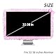 Kingshion Computer-Monitorabdeckung, niedlich, 81,3 - 96,5 cm, mit niedlicher elastischer Stifttasche, Schleife, TV-LCD-Bildschirm, Dekoration, Staubschutz, Spitzenstoff, Rosa