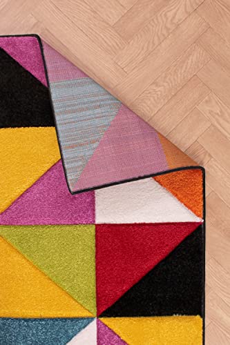 Lord of Rugs Quality Handcarved Geometric Design Rainbow Bedroom Living Room Multi Coloured Rug Destin Multi Runner 66x230 cm (2'1"x7'7") - Cosy Home Interiors Lord of Rugs Quality Handcarved Geometric Design Rainbow Bedroom Living Room Multi Coloured Rug Destin Multi Runner 66x230 cm (2'1"x7'7") - Image 8