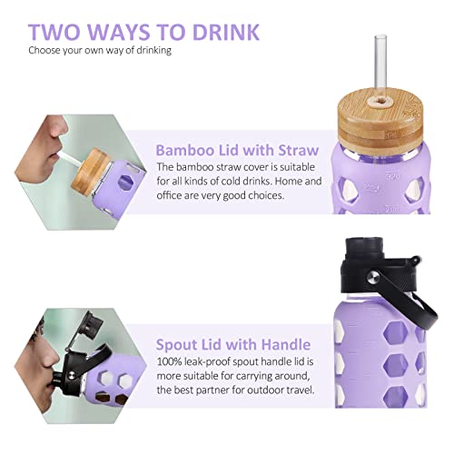 MUKOKO Glass Water Bottle, 32oz, Purple by MUKOKO - Used condition - Image 3