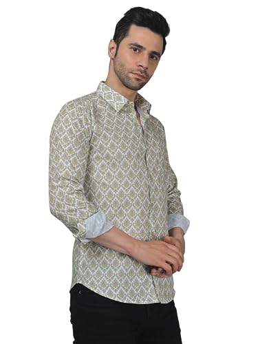 Image of TB Trybuy.in Classic-Contemporary Men's Printed Full Sleeve Casual Linen Shirt