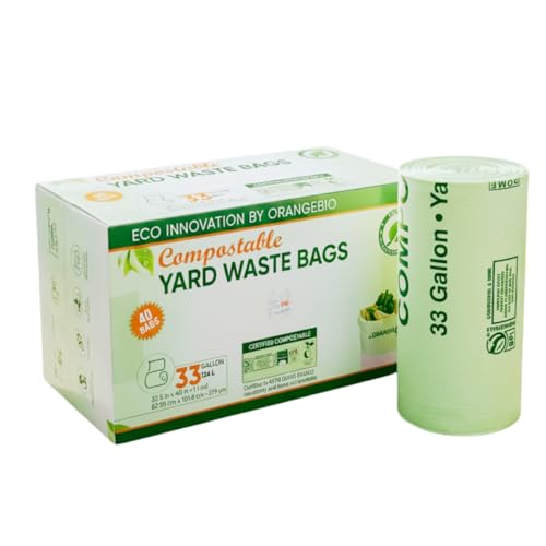 OrangeBio 33 Gallon Compostable Yard Waste Bags (40 Count)