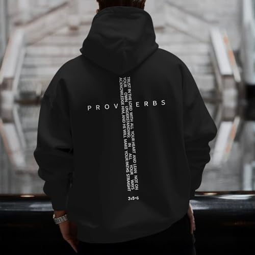 Christian Hoodies for Men Inspirational Religious Faith Cross Sweatshirts Vintage Bible Verse Graphic Hoodie Pullover3