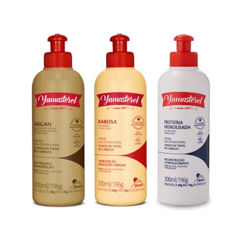 Kit 3 Yamasterol Cronograma Capilar Reparação Intensa Yamá 200ml