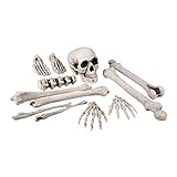 Boland 72157 - Set Totenkopf und Knochen, 12-teiliges Deko-Set, Skelett-Bausatz, Dekoration für Halloween, Gruselparty, Karneval, Mottoparty