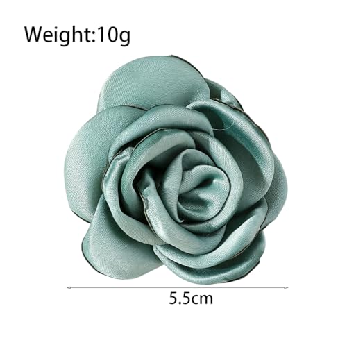 Image of Handmade Camellia Flower Boutonniere Stick Brooch for Women Bohemia Fabric Floral Lapel Pin Stylish Vintage Pin Corsage for Women Jewelry Gifts