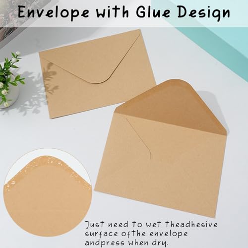 50 Stück Braun Briefumschläge, 120 g/m², B6 Briefumschläge für Geburtstagskarten, Hochzeitseinladungen, Einladungen,Weihnachtskarten, 12,5 x 17,5 cm