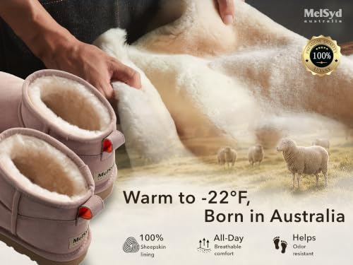 Image of 100% Sheepskin Mini Boots with Arch Support Options: Warm to -22F