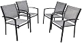 LEVELEVE 4 Piece Patio Dining Set,Outdoor Furniture 4 Textilene Chairs Outside Porch Deck Balcony Backyard Set(4 Chairs)