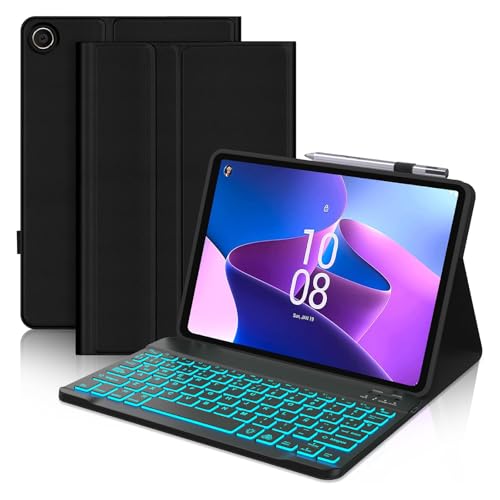 Funda Teclado para Lenovo Tab M10 Plus 10.6', Teclado iluminado Magnético Extraíble Inalámbrico...