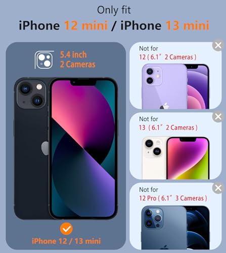 Image of FNTCASE for iPhone 13 Mini Case: iPhone 12 Mini Case Dual Layer Magnetic Phone Cases Compatible with Magsafe Military Grade Drop Bumper Tough Protective Cell Phone Cover (Black)