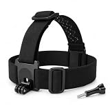 Cuffie per fotocamera azione, fissaggio fascia per GoPro testa per fotocamera d'azione, supporto elastico cinghia di fissaggio con vite lunga per DJI, Insta360, compatibile con fotocamere d'azione