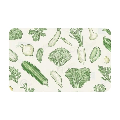 Tapis de bain antidérapant luffa vert lavable et drainant - 2