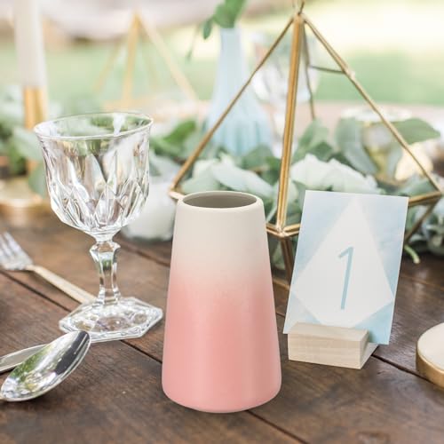 PATIKIL Flower Vase, Ceramic Vases for Flowers Minimalist Floral Vase Table Centerpieces for Fireplace Living Room Decor Gradient Blue - Image 3