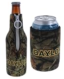 College Team Color Logo Can & Bottle Holder Insulator Beverage Cooler Set (Baylor Vista Camo (Bears))