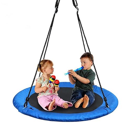 Nest Swing Seat, 100Cm Hanging Tree Swing with Rope Hanging Kit, Large Round Saucer Tree Swing, 150Kg Capacity, 600D Oxford Waterproof, for Kids, Adults Playground, Backyard