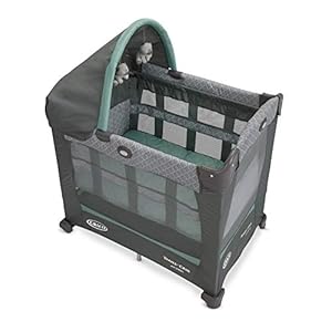 Graco Travel Lite Crib | Travel Crib Converts from Bassinet to Playard, Manor