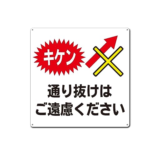 駐車場 場内 敷地内 通り抜け禁止 危険 キケン 錫板金属標識 ぶらさげる プレート 看板 公共施設、店舗 用