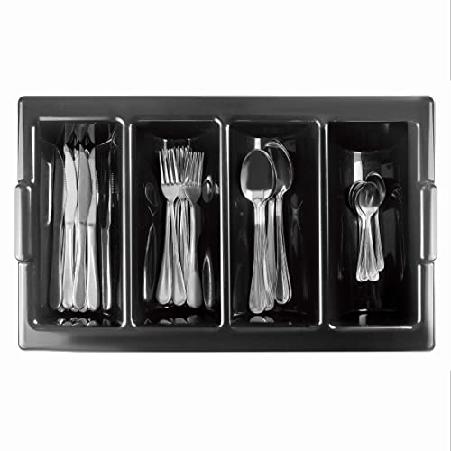 Miniatura 2 de Lacor - 33121 - Cubertero Gn, Organizador De Cubiertos, Contiene 4 Compartimentos Para Utensilios De Cocina, Recipiente De Polipropileno, 52,5x32x9,5 Cm, Negro